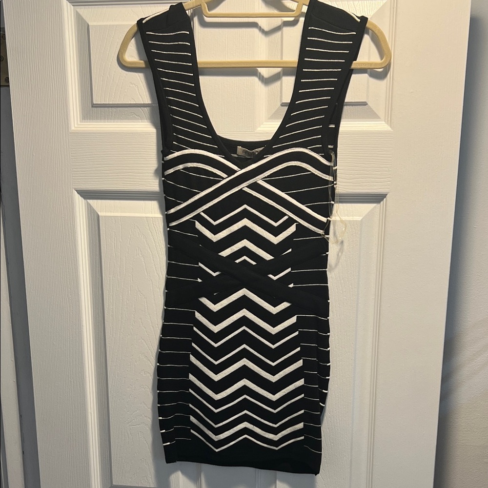 Arden B Monochrome Striped Knit Top